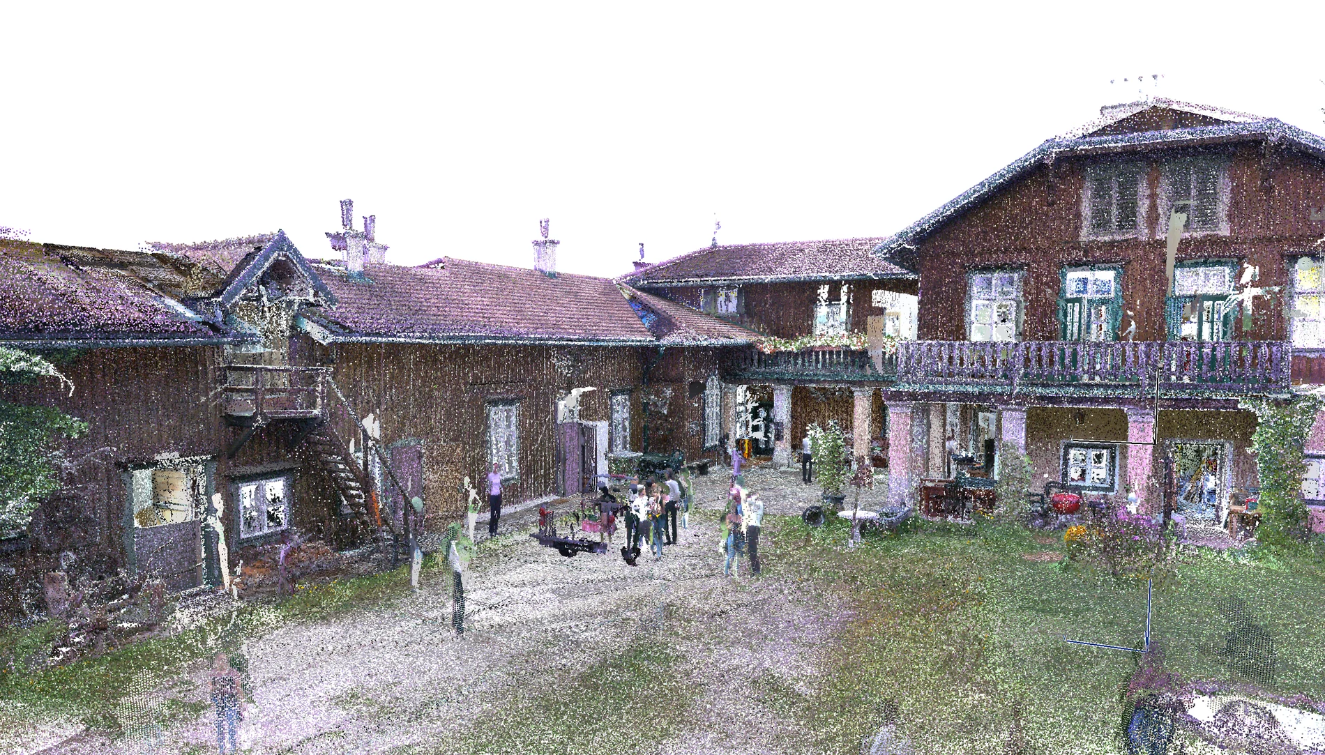 Registrierte Punktwolke eines Gebäudes aus dem 3D-Laserscan